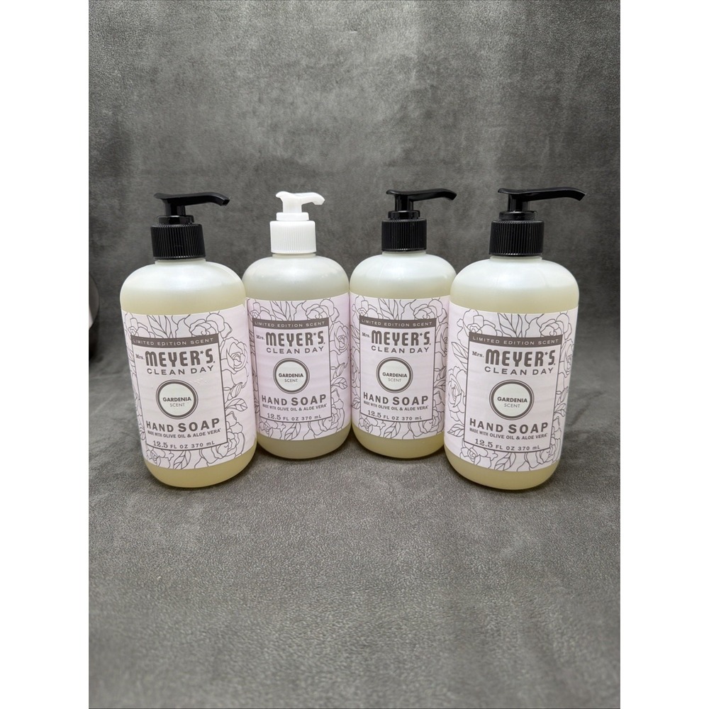 Mrs. Meyer's Clean Day Gardenia Limited Edition Liquid Hand Wash Soap Lot Of 4